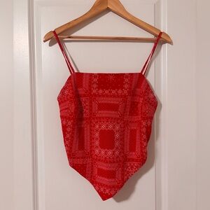 Women's Red Bandana Print Tank Top